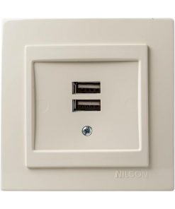 Μπέζ πρίζα USB διπλή