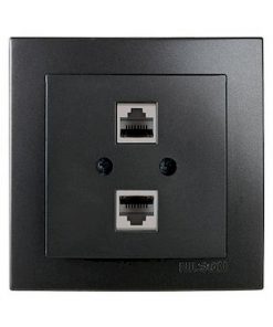 Μαύρη πρίζα δικτύου RJ45-CAT5-RJ11