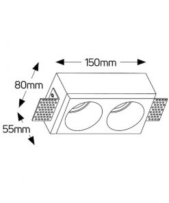 Φωτιστικό spot γύψινο διπλό τετράγωνο 150x80 GU10
