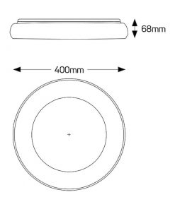 PL LED Φωτιστικό οροφής επίτοιχο 35W 3000K 2920lm μαύρο