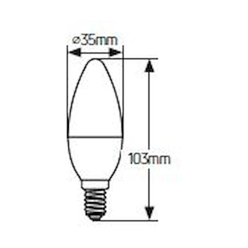 Λάμπα LED Κερί C35 5W E14 4000K 470lm