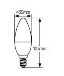 Λάμπα LED Κερί C35 5W E14 6500K 470lm