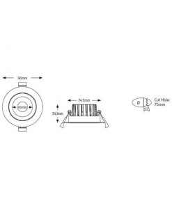 Φωτιστικό LED Downlight 10W 4000Κ 1000lm 60° IP65