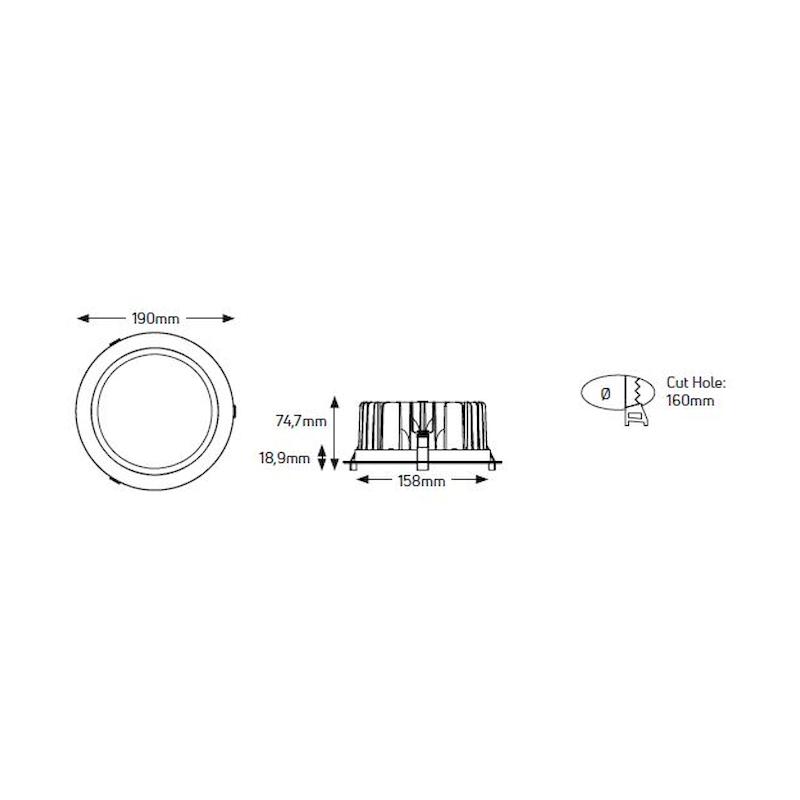 Φωτ. LED Downlight 25W 3000Κ 36°