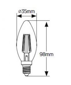 Λάμπα LED Filament C35 E14 4W 4000K 400lm dimmable