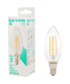 Alternative view of Λάμπα LED Filament Κερί C35 4W E14 4000K 470lm διάφανη