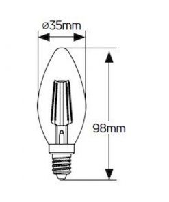Λάμπα LED Κερί Filament matt C35 4W E14 2700K 400lm