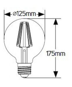 Λάμπα LED Αντεστραμμένου καθρέφτη χρυσό G125 6W E27 2700K 480lm dim