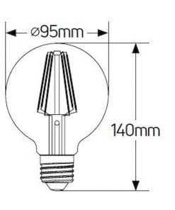 Λάμπα LED Γλόμπος Filament matt G95 5W E27 4000K 550lm