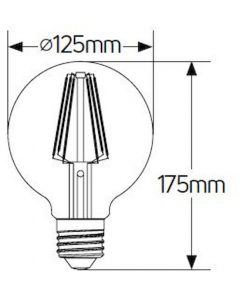 Λάμπα LED Γλόμπος Filament matt G125 8W E27 4000K 850lm