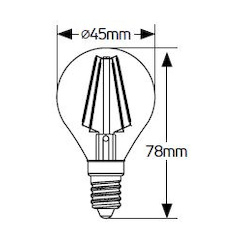 Λάμπα LED Σφαιρική Filament matt G45 4W E14 2700K 400lm