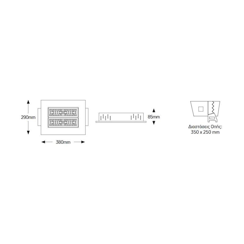 Φωτιστικό Led βενζινάδικου 100W 4000K 10000lm