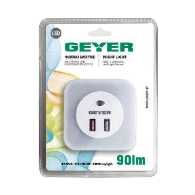 LED Φωτάκι Νυκτός με 2ΧUSB + Sensor